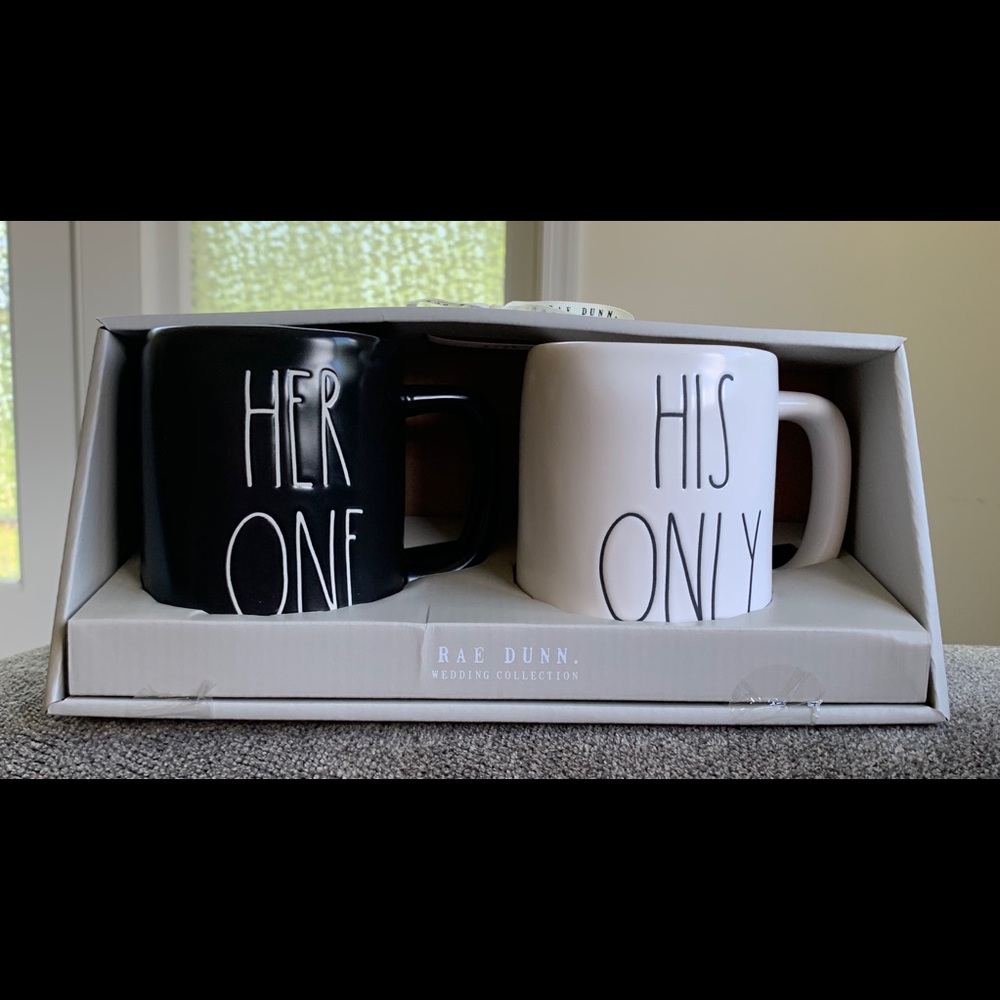 Rae Dunn His Only Her One Gift Mug Set